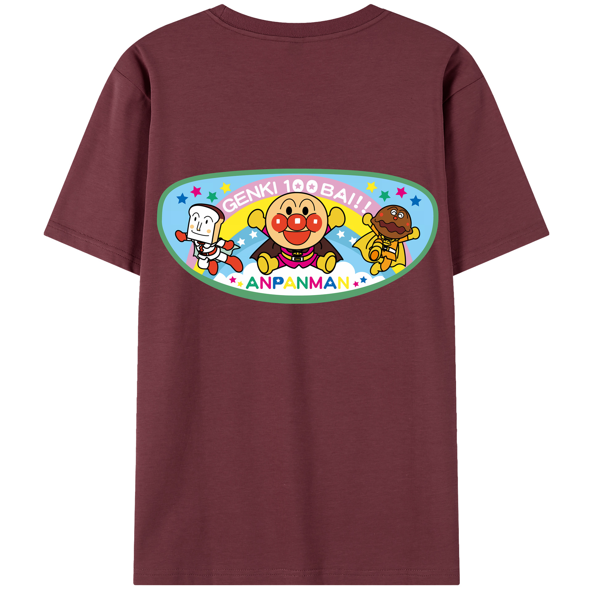 （画像用） アンパンマン Anpanman 綿100％半袖Tシャツ（背面プリント）